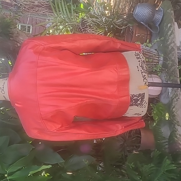 A Pro Peaux red leather L zip front jacket. Gently worn - Picture 5 of 9